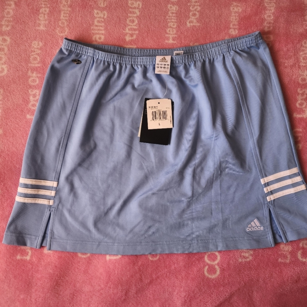 Light Blue Adidas Athletic Climalite (Polyester & Spandex) Skirt Size Large